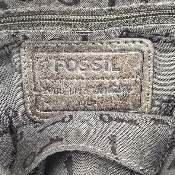 Vintage Fossil Maddox Small Flap Shoulder Bag Pebble Leather Brown - Picture 6 of 9